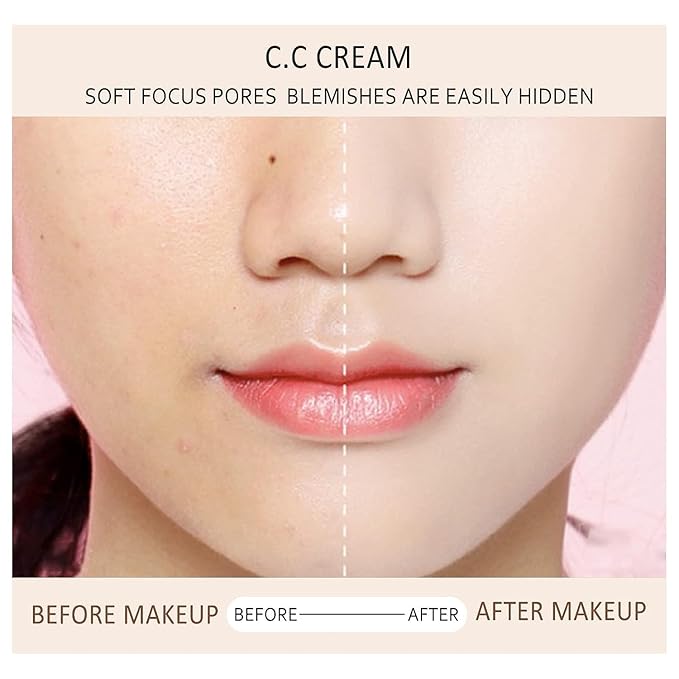 NOISSUE Cc Cream Skin Tone Adjusting CC Cream SPF 50, Face Sunscreen and Foundation, Colour Correcting Self Adjusting Soft Moisturizing Skin Tone Gel Invisible Pore Light Oil-Free (2pcs-Ivory)