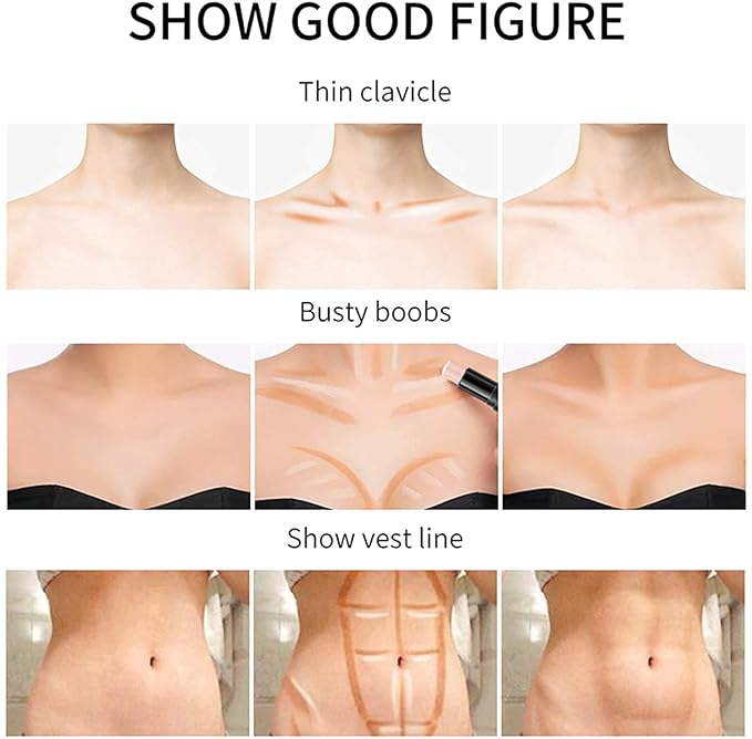 Double-End Contour Highlighter Stick Contour Stick, Face Highlighter, Contour Makeup Contouring Sticks Cream Concealer (5)