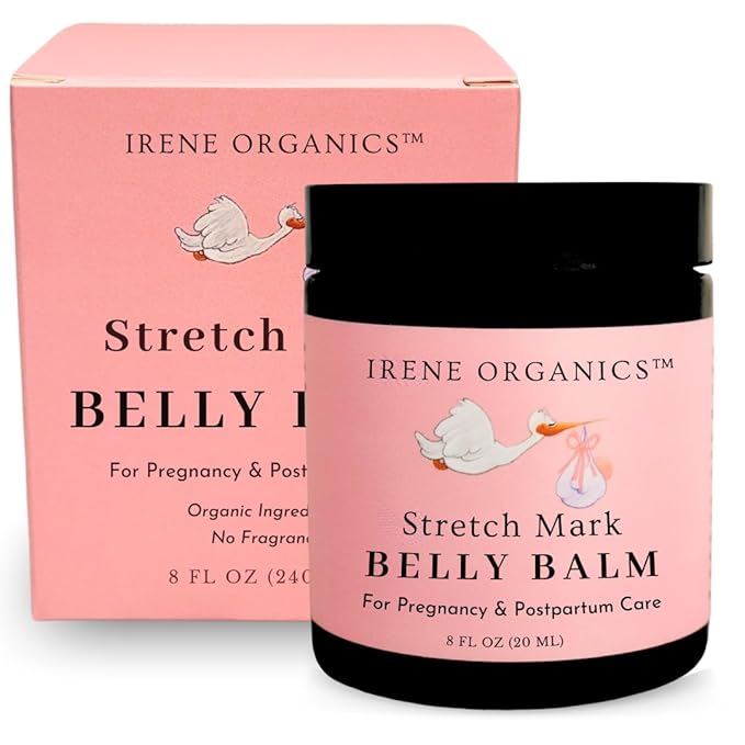 Organic Belly Butter for Pregnancy Stretch Mark Prevention and Treatment Award Winning Anti Stretch Mark Tummy Balm For Pregnancy and Postpartum 8oz - Hydrating Bump Cream