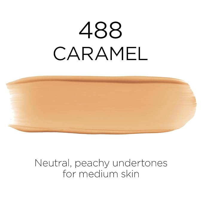 L'Oreal Paris Makeup Infallible Up to 32 Hour Fresh Wear Lightweight Foundation, 488 Caramel, 1 Fl Oz, Packaging May Vary