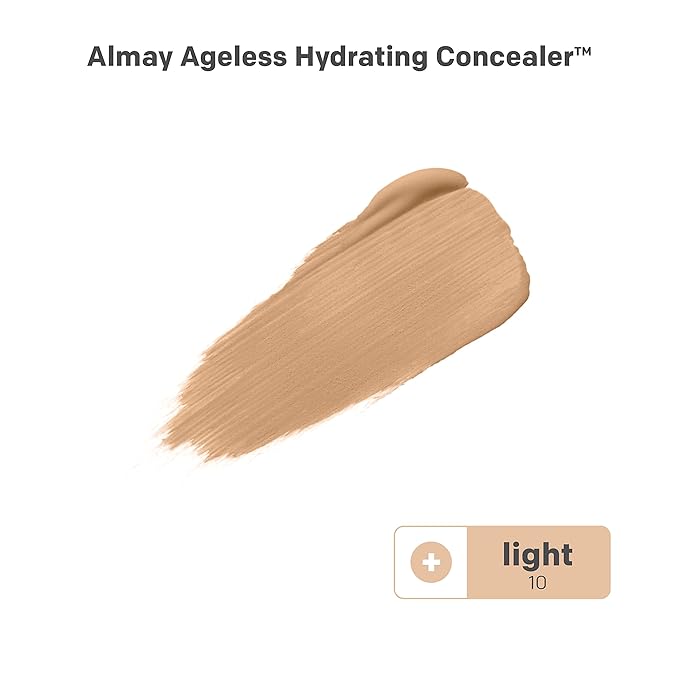 Almay Anti-Aging Concealer, Face Makeup with Hyaluronic Acid, Niacinamide, Vitamin C & E, Hypoallergenic-Fragrance Free, 010 Light, 0.37 Fl Oz (Pack of 1)