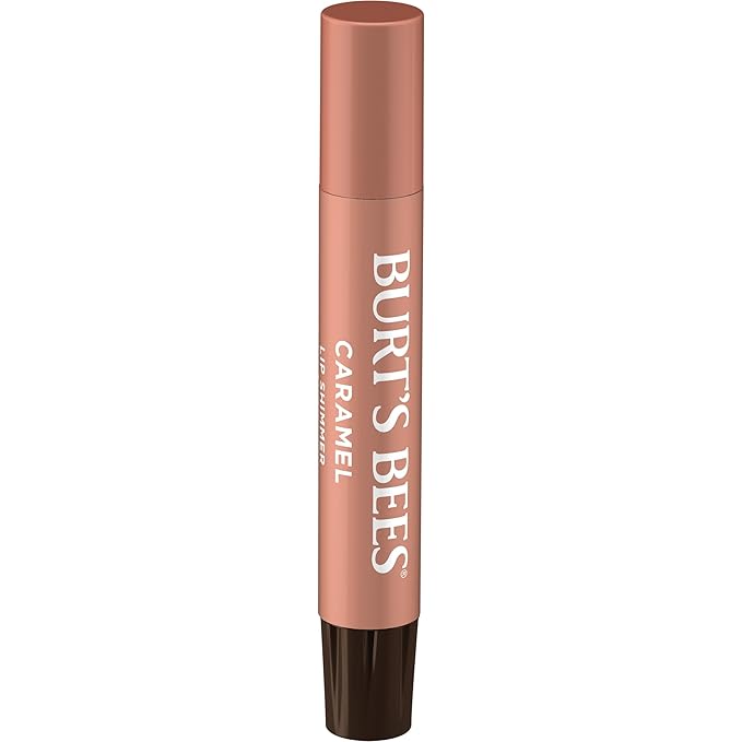 Burt's Bees Shimmer Lip Tint Set, Tinted Lip Balm Stick, Moisturizing for All Day Hydration with Natural Origin Glowy Pigmented Finish & Buildable Color, Caramel (4-Pack)