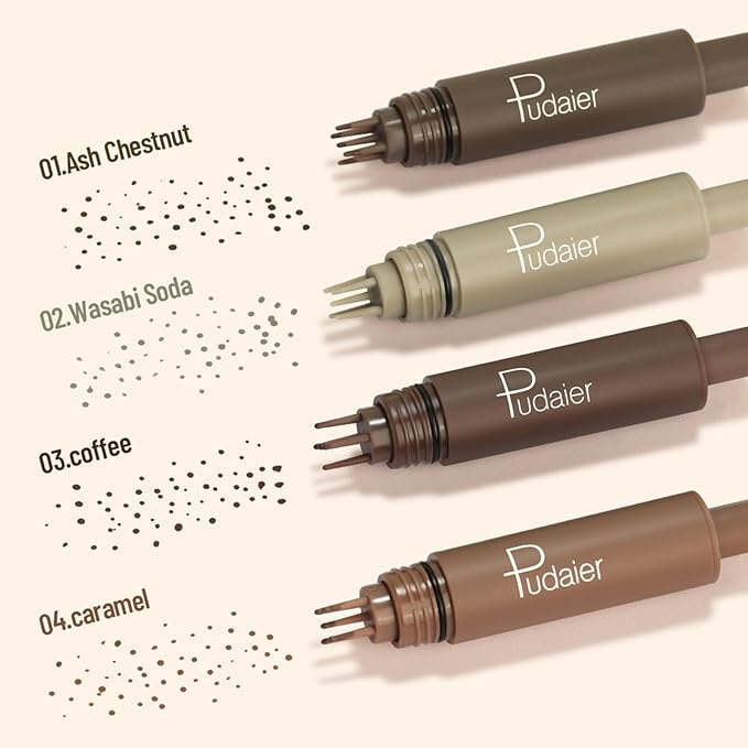 Freckle Stamp,Faux Freckle Stamp,Quick Dry Fake Freckles Pen,Waterproof Long Lasting Natural Vivid Faux Freckles Pen,Get Sun-Kissed Stars Makeup in One Press,5-Dot Design,01.Ash Chestnut.