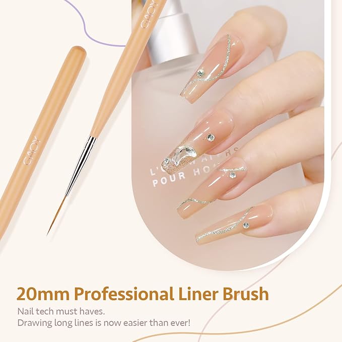 GAOY 8 Pcs Nail Brushes for Nail Art, Nail Design Tools for Nail Detail Painting, French Liner and Dotting Pens for Nail DIY