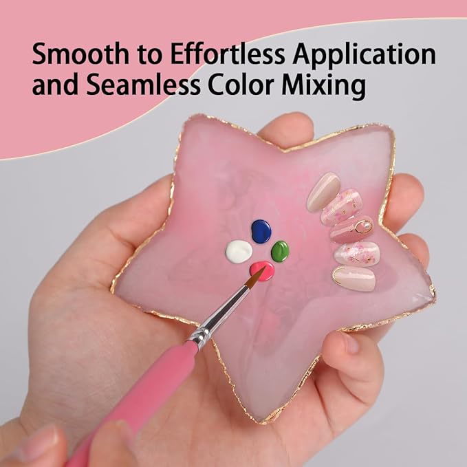Nail Polish Palette, 2Pcs Resin Nail Art Palette, Nail Painting Mixed Color Palettes, Gold Edge Makeup Mixing Tray, Nail Supplies For Nail Techs, Nail Art Display Board(Star)
