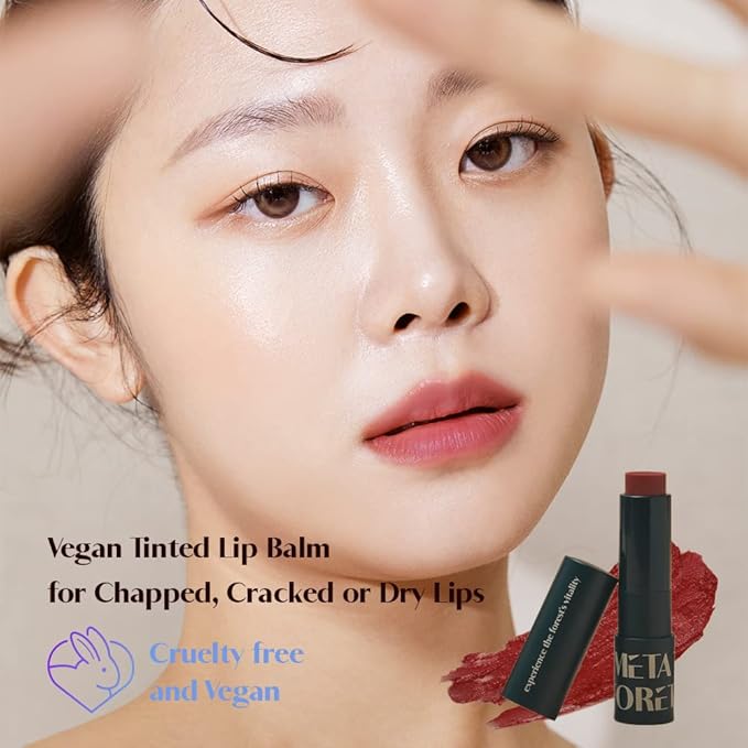 METAFORET Vegan Tinted Lip Balm 0.12oz 3.5g Experience Softer, More Radiant Lips with Lip Tint Butter Balm - Moisturizing, Tinted, and Perfect for Lip Care and Lip Glow (#02 Rose Red)