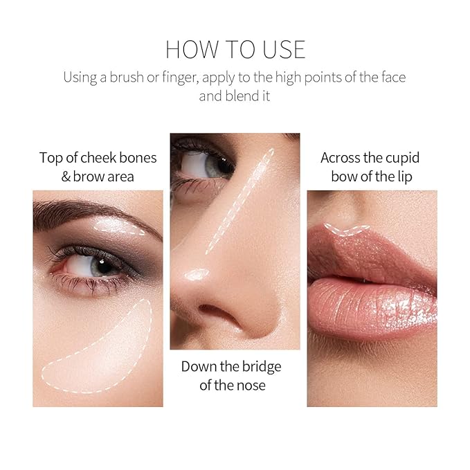 2 Pack PHOERA Shimmer Body Lotion, High Gloss Waterproof Glitter Face Body Luminizer Oil Highlighter Makeup .104# Sparkle Pink&105# White moonbeam