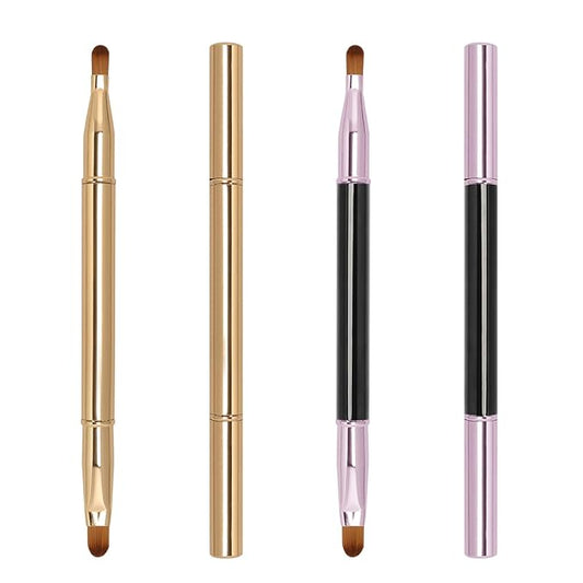 Unaone 2 Pack Lip Brush for Lipstick, Dual-Ended Lip Makeup Brush with Lid, Lipstick Brush for Lip Gloss