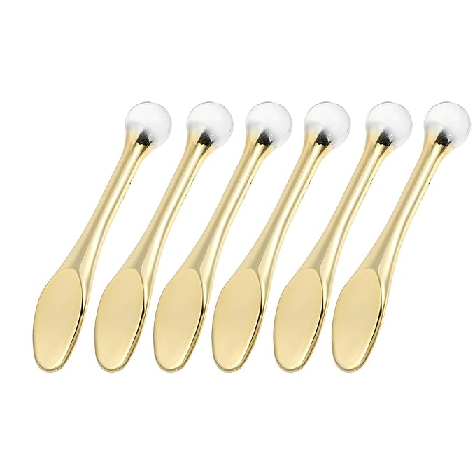 EXCEART 6pcs Metal Makeup Spatula Mini Spoon Eye Cream Massage Sticks Beauty Scoop for Facial Cosmetic Face Cream