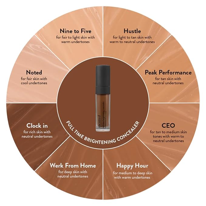 Mented Cosmetics Full-Time Eye Brightening Concealer for Women, Lightweight Full-Coverage Eye Makeup Concealer, Under Eyes Make Up Corrector, Blemishes & Contour, Peak Performance