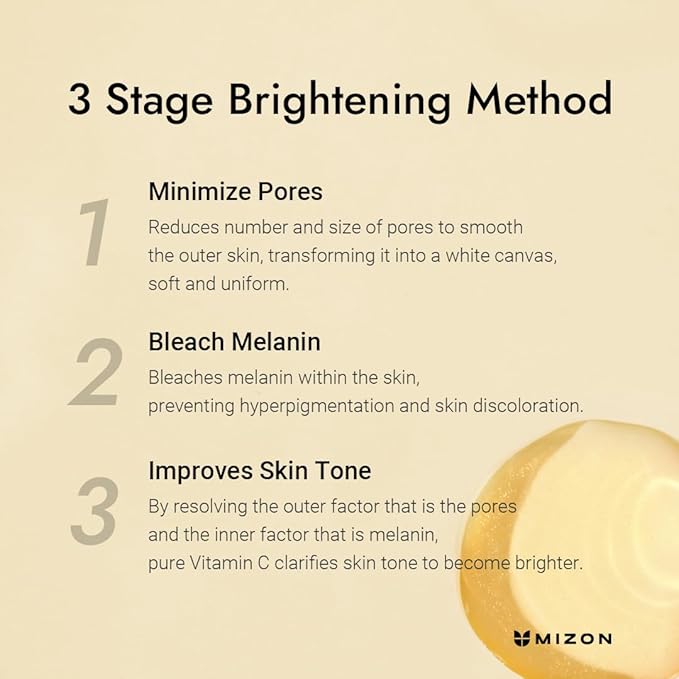 MIZON Real Vitamin C Ampoule, Pure Vitamin C, No Water Added,10 Ingredients, Nutrition, Face Moisturizer (1.01 fl oz)