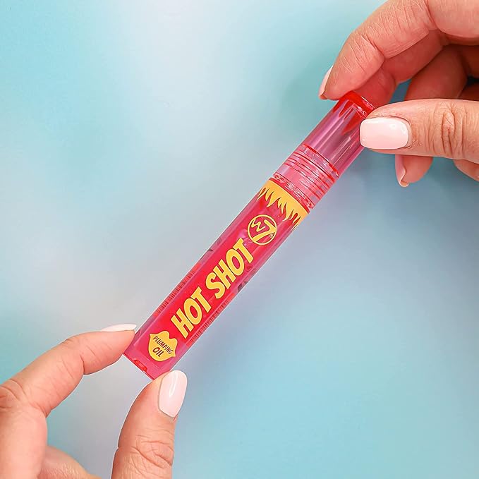 W7 Hot Shot Plumping Oil Bundle - Enhancing & Repairing Plump Effect For Fuller Lips - Clear & Soft, Natural, Everyday Lip Care - 2 Pack