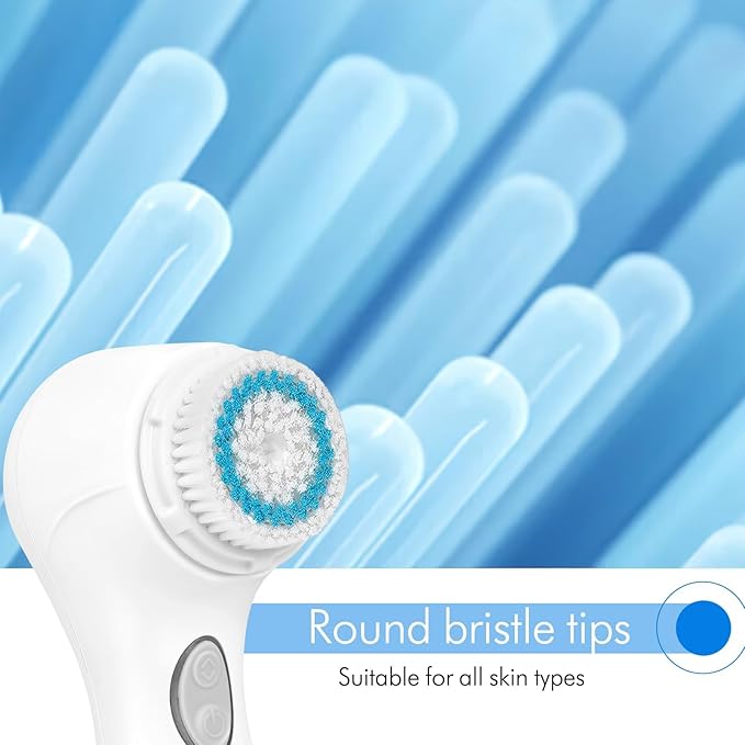 Facial Cleansing Brush, Electric Face Scrubber Exfoliator for Women Skin Care Deep Cleaning Exfoliating, Rechargeable Waterproof with 2 Sonic Vibration Speeds for Home & Travel(White)