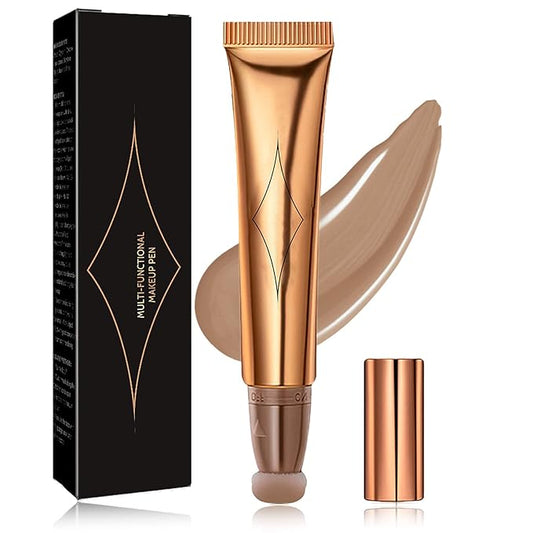 Liquid Contour Beauty Wand,Stick with Cushion Applicator,Cream Contour,Long Lasting Smoothly Moisturizng Silky Contour Stick Face Contouring Stick