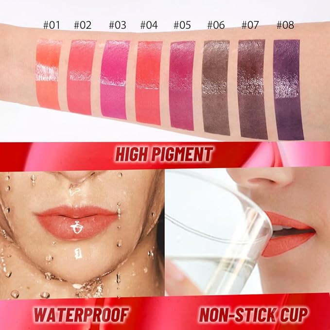 Vivid Apricot Lip Stain Peel Off Lip Gloss oil Dual-Ended Combo, Lips Liner Stain Peel Off Tattoo, Long Lasting & Waterproof, Transfer-Proof Lip Tint Stain with Lip oil for All Skin Type 01#