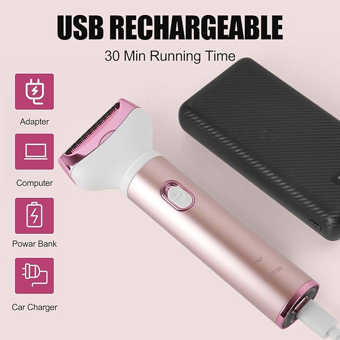 Women Face Epilator, 4-in-1 Body Shaver and Facial Epilator, Hair Removal for Faces, Rechargeable Electric Facial Hair Removal Devices for Face, Armpits, Eyebrows, Nose