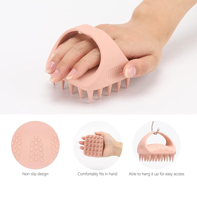 BTYMS 2 Pcs Solid Sillicone Scalp Massager Hair Shampoo Brush Scalp Scrubber Exfoliating Brush Hair Washing Brush Head Scrubber for Shower