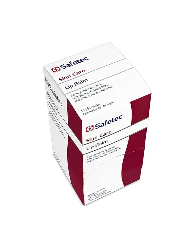 Safetec Lip Balm 53123 Pomegranate Flavored, One color, 144 Count