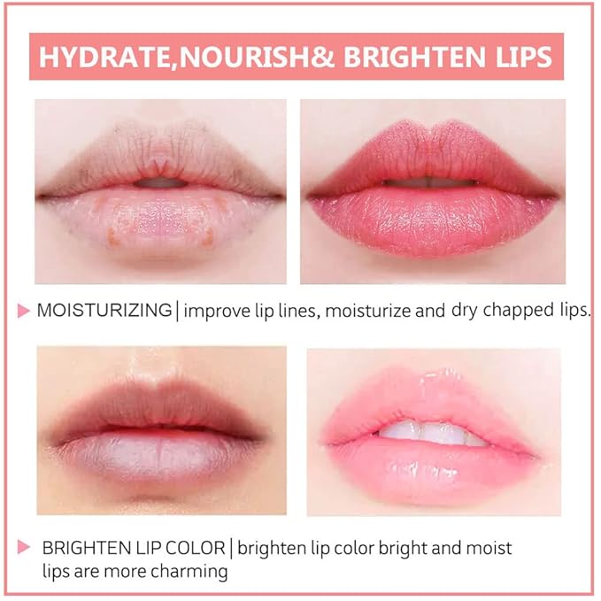 Bee Lip Balm Honey Pot, Strawberry & Honey Moisturizing Propolis Lip Mask, Hydrating & Prevention Dry and Cracked Lip Scrubs Exfoliator, Reduces Lip Lines (2PCS Pink)