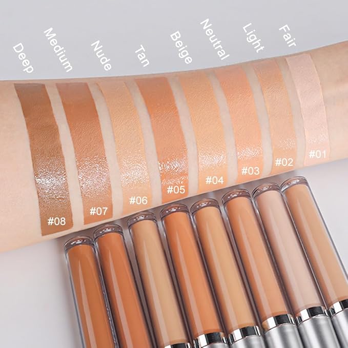 Kaely 2Pcs Hydrating Concealer Wand,Full Coverage Liquid under Eye Concealer,Long Lasting Waterproof Primer Makeup for Dark Circles and Puffiness Trouble Spots Redness,Eye Ring corrector de ojeras 05