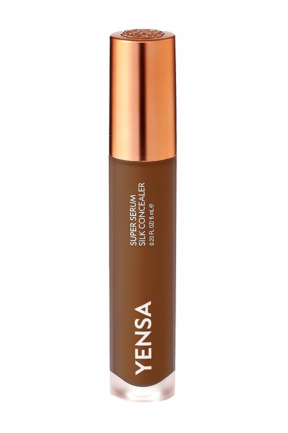 YENSA Super Serum Silk Concealer - Age-Defying Asian Skincare, Natural Superfood Ingredients Cover Imperfections, Boost Collagen (Deep 2) - .20 fl oz