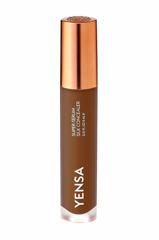 YENSA Super Serum Silk Concealer - Age-Defying Asian Skincare, Natural Superfood Ingredients Cover Imperfections, Boost Collagen (Deep 2) - .20 fl oz