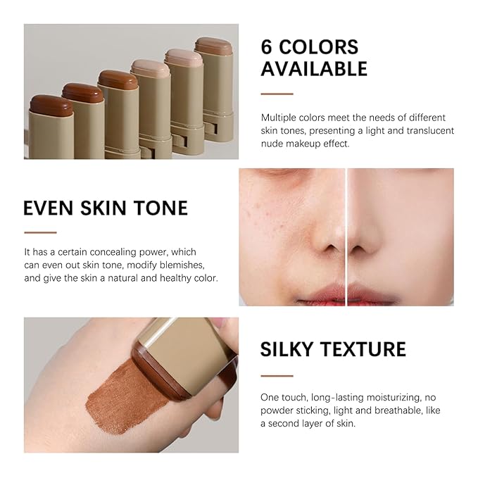 Beauty Balm Serum Boosted Skin Tint – Hydrating Tinted Moisturizer, Lightweight Solid Tinted Foundation Stick for Flawless, Sheer to Medium Coverage, Radiant & Dewy Finish, All-Day Wear (1#, 1)