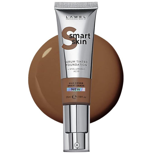 LAMEL Smartskin Serum Tinted Foundation - Hydrating & Nourishing - Hypoallergenic & Skin-Caring - Color Correcting - Anti-Aging Formula with Hyaluronic Acid, 411-1,18 fl.oz