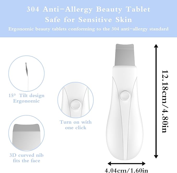 Skin Scrubber Face Spatula Skin Spatula Pore Cleaner Blackhead Remover Tools for Facial Deep Cleansing Skin Care Tool for Men and Women (White)