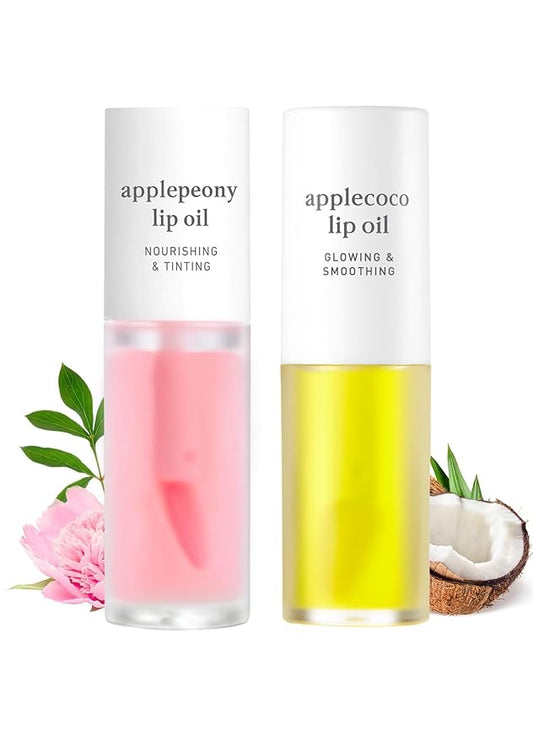 NOONI Korean Hydrating Lip Oil Applepeony + Applecoco Bundle
