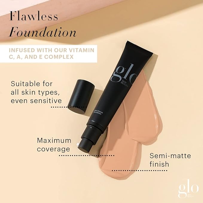 Glo Skin Beauty Satin Cream Foundation Makeup for Face, Golden - Full Coverage, Semi Matte Finish, Conceal Blemishes & Even Skin Tone
