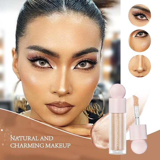 Liquid Highlighter - Luminous Finish Light Liquid Luminizer Makeup Enhanced with Pearl Particles & Botanical Blend, Weightless Dewy Glow for Radiant Skin, Vegan, Cruelty-Free (#01 Moonlight)