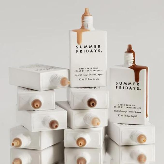 Summer Fridays Sheer Skin Tint - Tinted Moisturizer with Hyaluronic Acid - Helps Diminish Uneven Skin Tone - Sheer to Light Coverage - Shade 2.5 - Light with Cool Peach Undertones (1 Fl Oz)