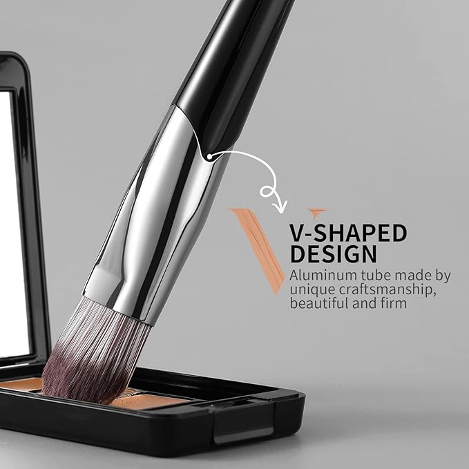 DUcare Flat Foundation Brush for Liquid Makeup, Premium Synthetic Hair Concealer/Kabuki Makeup Brush, Dense Bristles Design, Multi-Purpose Face Brushes for Liquid/Cream/Facial Mask