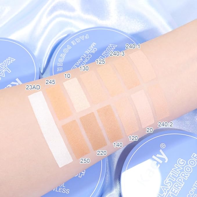 Oil Control Matte Perfection Face Pressed Powder, Matte Smooth Flawless Setting Powder Makeup, Polvo Compacto De Maquillaje, Waterproof Long Lasting, Cruelty Free, 0.35Oz (02 Natural Beige)