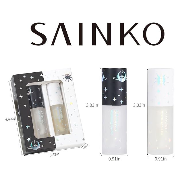 DAY&NIGHT LIP OIL SET, Natural Coconut Lip Plumper & Coffee Lip Care Serum,Hydrating Lip Plumper Gloss (3ml*2)