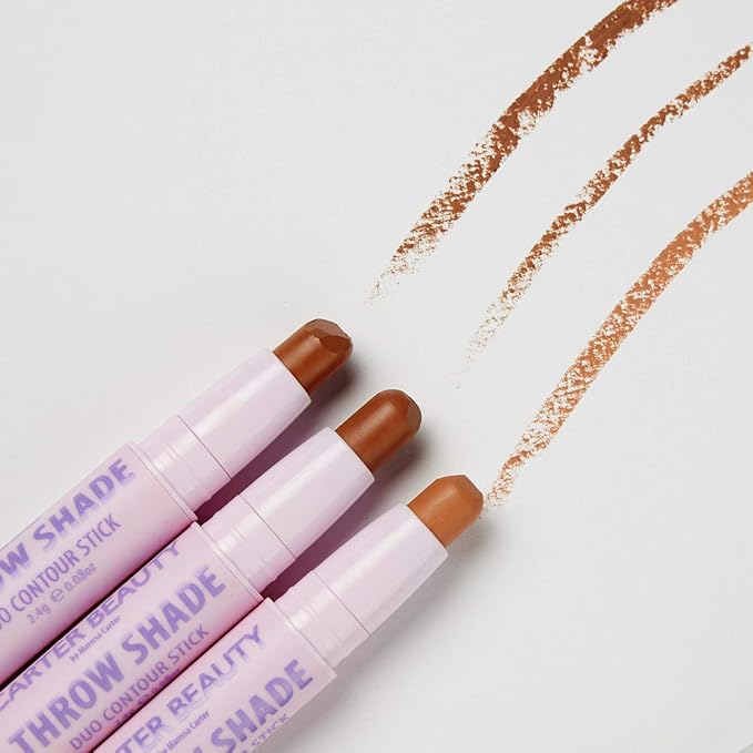 Carter Beauty By Marissa Carter Throw Shade Duo Contour Stick- Adds Definition To The Face - Conceals And Corrects The Complexion - Easily Blendable - Cruelty-Free - Medium - 0.08 Oz