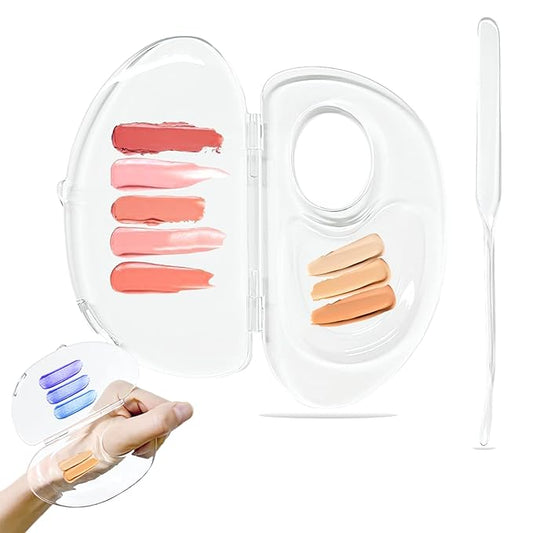 Makeup Mixing Palette, Acrylic Palette and Spatula, Upgraded Foundation Palette, Foundation Mixing Tray for Makeup Artist and Beginner