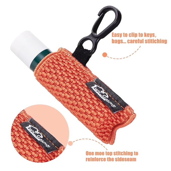 WKieason Lip Balm Sleeves Holder Keychain 4pcs Clip on Chapstick Keychain Holder Pouch Tight-Knit Elastic Lipstick Key Chain Holder