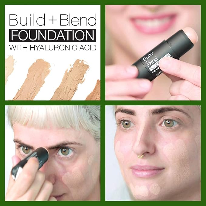 Palladio BUILD & BLEND Foundation Stick, Medium Coverage Buildable Contour Stick for Face, Ultra Blendable Creamy Formula for a Natural Shine Free Finish, Professional Makeup, 0.25 Ounce (Warm Brown)