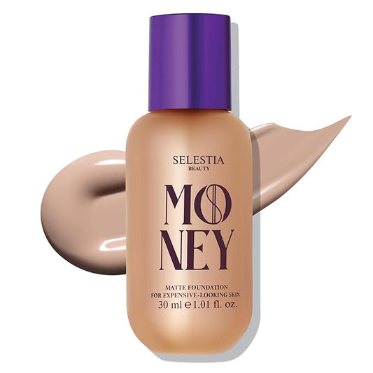 Matte Foundation Money - Long-Lasting Makeup Foundation with Flawless & Buildable Coverage - Liquid Foundation for All Skin Types (Cloud)