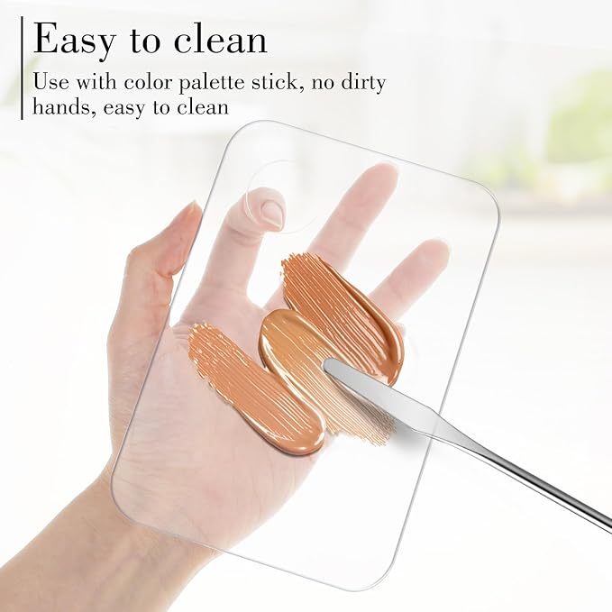 Makeup Palette Tray, Acrylic Foundation Palette with Spatula Tool, Makeup Mixing TrayApply for Foundation Eye Shadow Lipsticks Nail Art Professional Pigment Blending