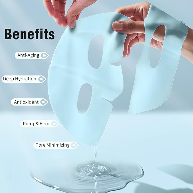 ISTON Overnight Collagen Face Mask - Intense Hydration & Anti-Aging - With 5 Hyaluronic Acids, Peptides & Plant Extracts - Reduce Fine Lines, Plump Skin, Minimize Pores -4Pack