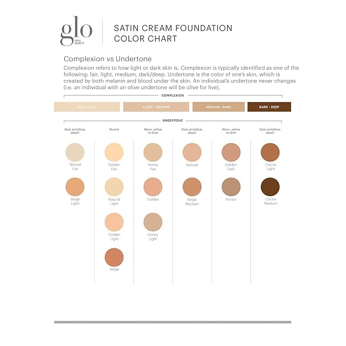 Glo Skin Beauty Satin Cream Foundation Makeup for Face, Cocoa Light - Full Coverage, Semi Matte Finish, Conceal Blemishes & Even Skin Tone