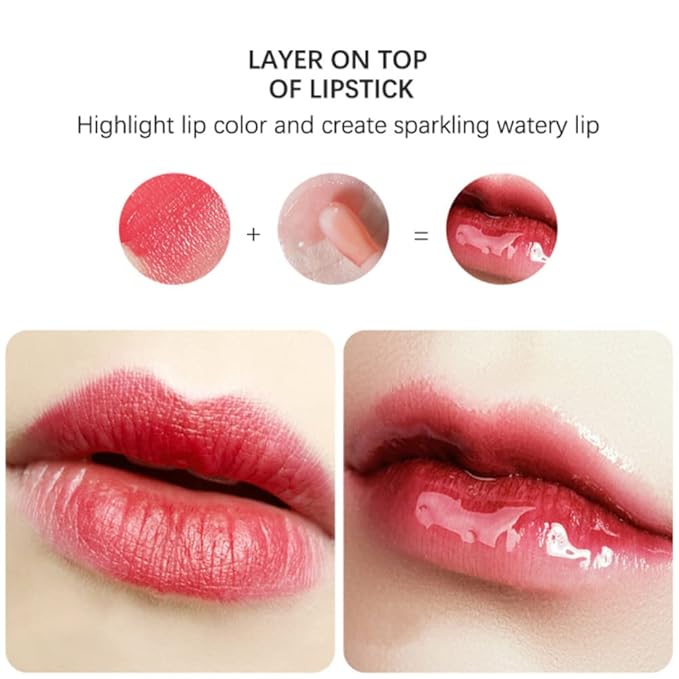 Yasovigi Hydrating Lip Oil Plumping Lip Tint Moisturizing Lip Gloss, Transparent Lip Balm Care Stick Nourishing Repairing Non-sticky, Moisture&Lighten Lip Lines (Raspberry)