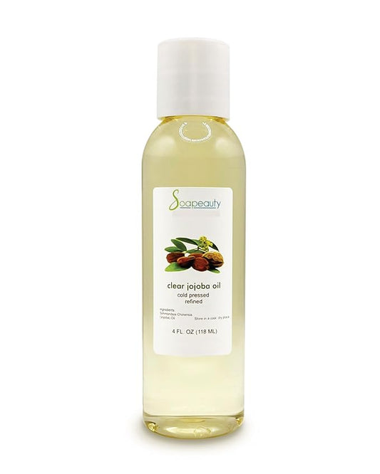 Soapeauty Clear Jojoba Oil | 100% Pure & Natural | Refined, Cold Pressed, Hexane Free | Moisturizing Oil for Skin, Face, Hair & Nails | 4 fl oz