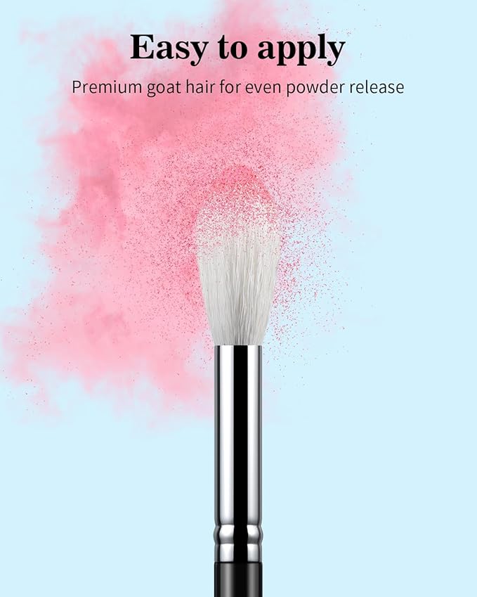 Eyeshadow Brush Fluffy Big Blending Brush Goat Bristles Soft Smugde for Powder Cream Liquid Eyeshadow for Eye Makeup Black (E838)