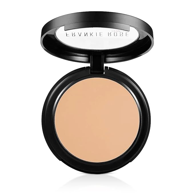 Frankie Rose Cosmetics Powder Foundation – Full Coverage Face Powder For Pores & Imperfections, Evens Out Skin Tone & Shine-Control | 58 Grams (Silk)
