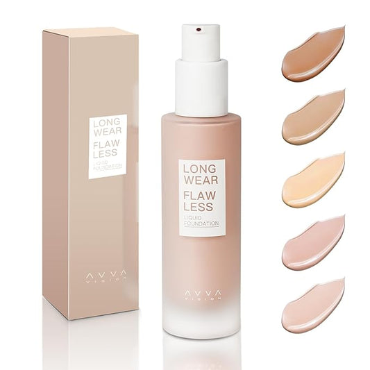 Liquid Foundation Makeup Natural True Skin Tone Full Coverage Concealer Flawless Complexion Blendable Longwear, 101, 1 fl. oz.