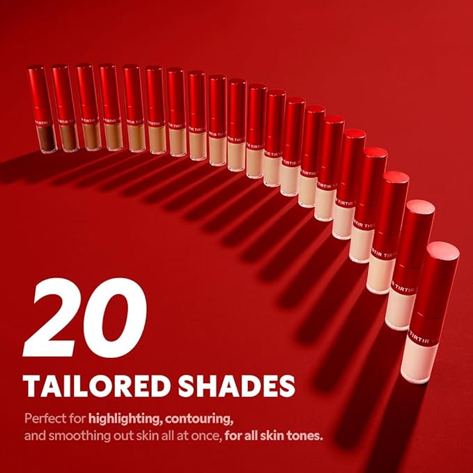 TIRTIR Glide&Hide Blurring Concealer - Creamy texture, Conceals dark circles and wrinkles, Dual formula (liquid tip & balm stick), Long-lasting wear, Korean Makeup, #6.5N, 0.28 Oz